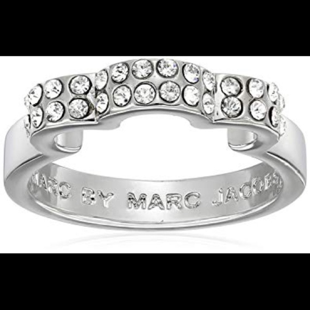 Marc Jacobs Argento Daisy Window Stackable Ring